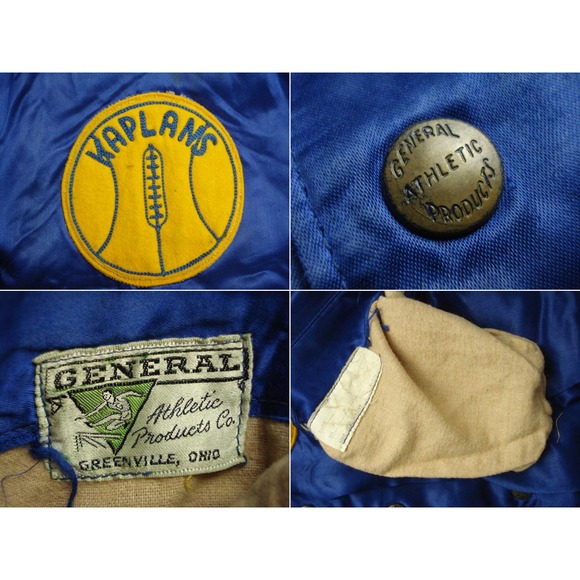 Size Fits M Vintage 60s Varsity Letterman Satin Baseball Jacket - Picture 8 of 9